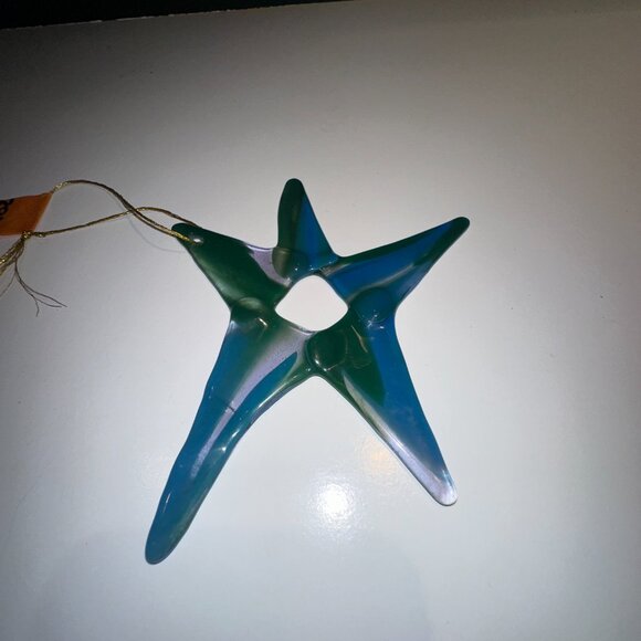 #5102 STAR MULTI COLOR 5 POINT ORNEMENT CIRCULAR FUSED SUN CATCHER  COLLECTABLE - Picture 9 of 13